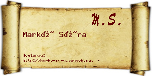 Markó Sára névjegykártya